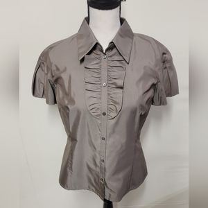 Lida Baday Gray Button Down Dress Shirt, Never Worn